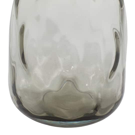 11" Gray Glass Coastal Vase